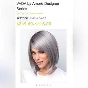 VADA by Amore Designer Series Smoky Gray rooted mid length bob wig 2569
